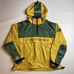 VTG Tommy Hilfiger Rare Majo Tech Green & Yellow Jacket Men Large (Read)